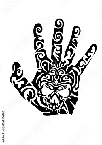 main tribal tete de mort crane