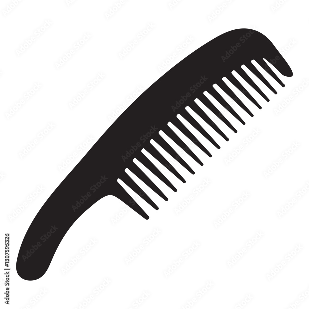 Classic Style Hair Comb Silhouette Vector Illustration for Grooming Classic Style Hair Comb Silhouette Vector Illustration for Grooming