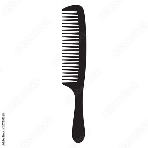 Straight Hair Comb Silhouette Design Vector for Hair Styling
