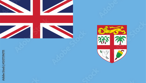 Flag of Fiji, Fijian flag,  flat vector