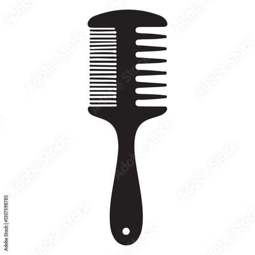 Wide Tooth Comb with Fine Teeth for Curly Hair Illustration