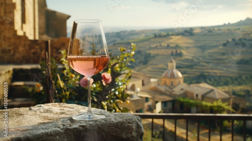 Experience the serene beauty of Sicilian countryside with a refreshing glass of rose wine