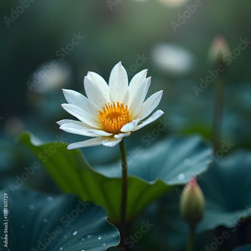 white lotus flower