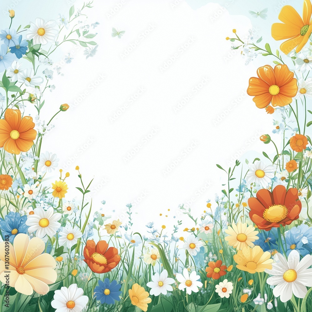 Spring meadow flowers background Spring meadow flowers background