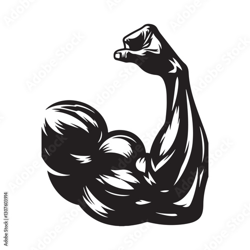 art muscle right hand, strenght vector symbol, Vector illustration