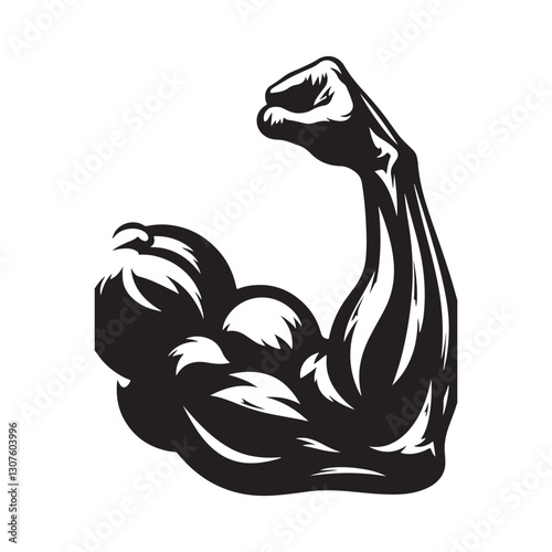 art muscle right hand, strenght vector symbol, Vector illustration