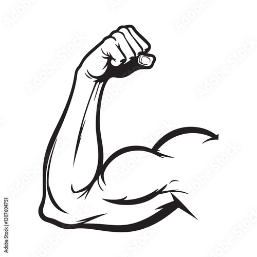 Strong flex arm icon, strenght vector symbol, Vector illustration