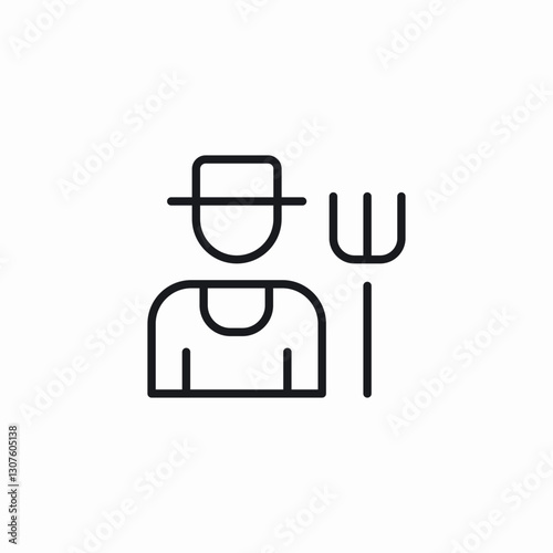 rake farmer icon sign vector