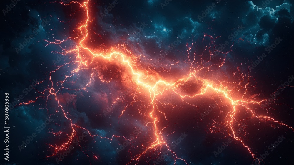 Fiery lightning strike cosmic background energy Fiery lightning strike cosmic background energy