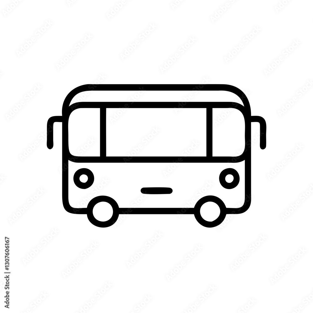 Bus icon in minimalist black and white design Bus icon in minimalist black and white design