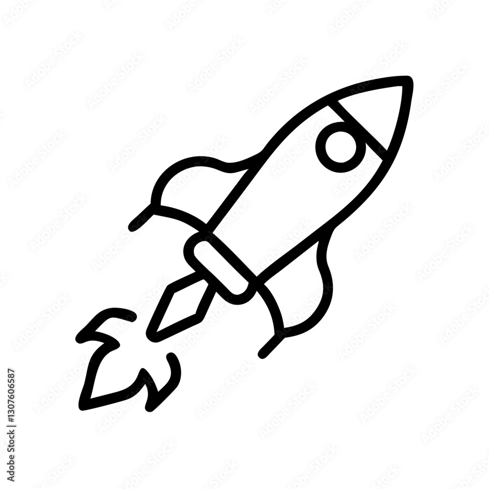 Rocket icon soaring through the sky