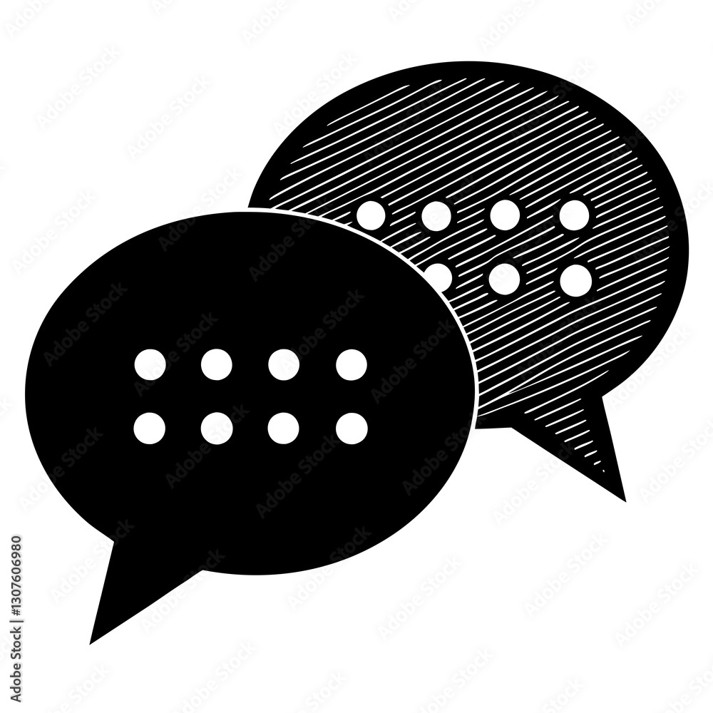Chat Speech Bubble Silhouette – Messaging and Communication Icon
Chat Speech Bubble Silhouette – Messaging and Communication Icon