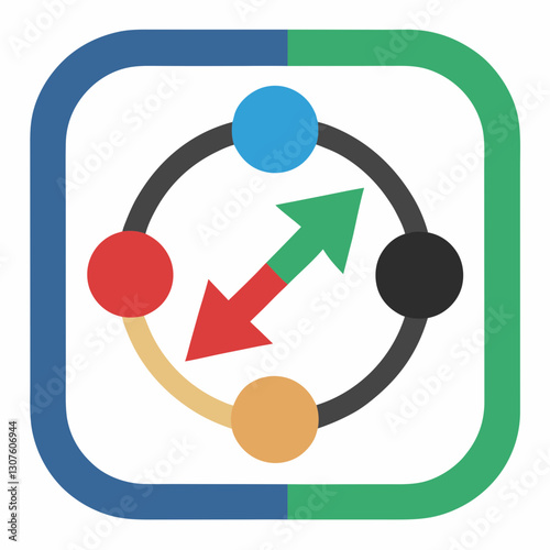 Data Sharing and Network Connection Icon – Digital Communication Symbol

