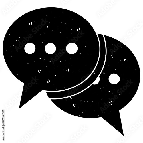 Chat Speech Bubble Silhouette – Messaging and Communication Icon

