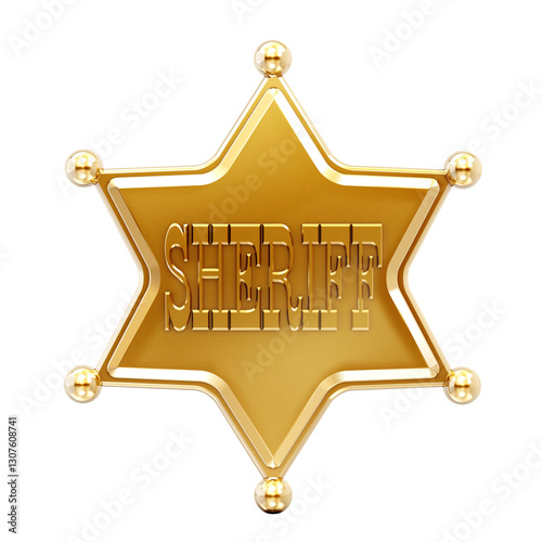 Sheriff star on transparent background photo
