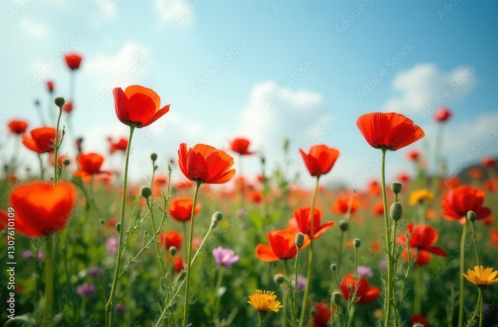poppy field. spring summer flower background poppy field. spring summer flower background