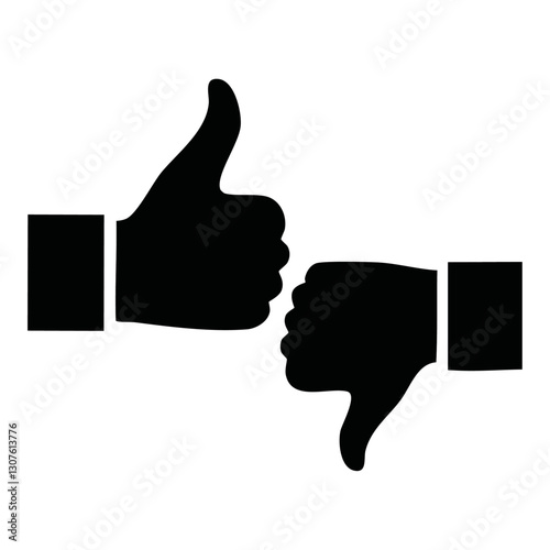 thumb up and down symbol vector icon design