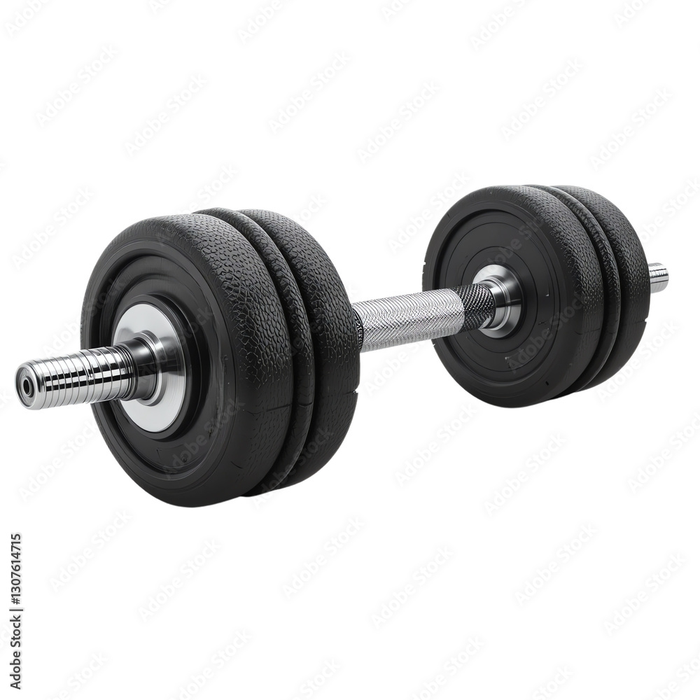 Naklejka premium Adjustable Dumbbell with Black Rubber Weight Plates