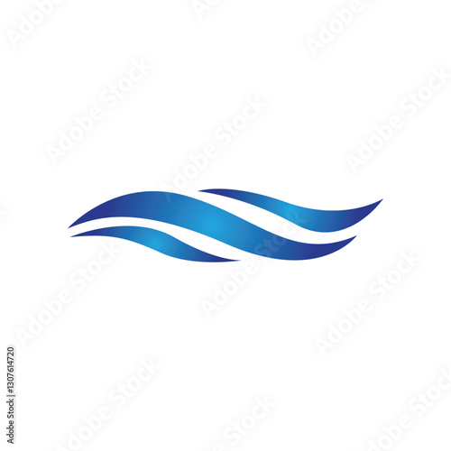 Water wave vector illustration logo