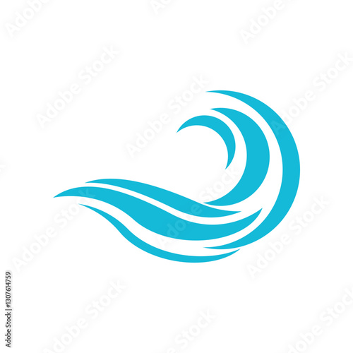 Water wave vector illustration logo