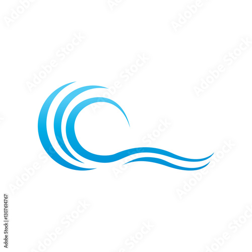 Water wave vector illustration logo