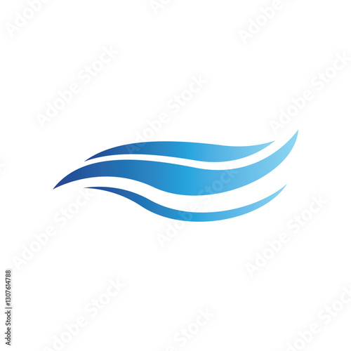 Water wave vector illustration logo