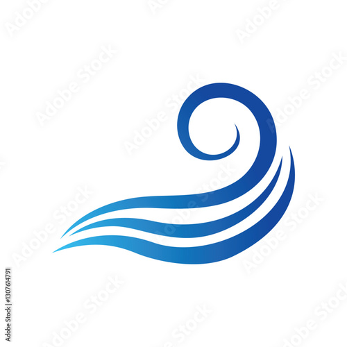 Water wave vector illustration logo