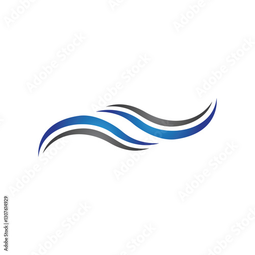 Water wave vector illustration logo