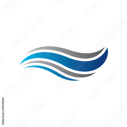 Water wave vector illustration logo