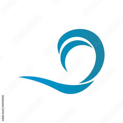 Water wave vector illustration logo