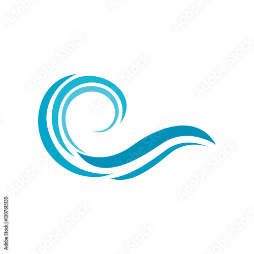 Water wave vector illustration logo