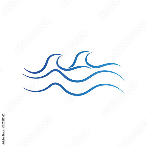 Water wave vector illustration logo
