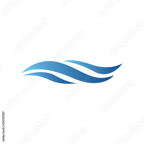 Water wave vector illustration logo