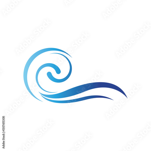 Water wave vector illustration logo