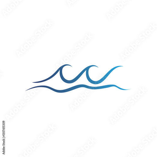 Water wave vector illustration logo