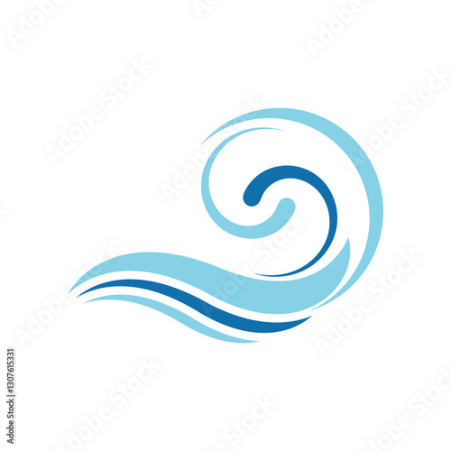 Water wave vector illustration logo