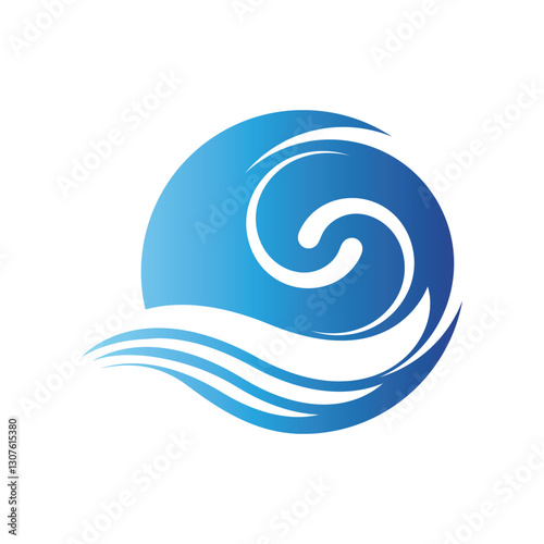 Water wave vector illustration logo