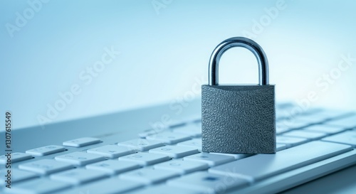 Wallpaper Mural Padlock placed on keyboard, symbolizing online security or data protection Torontodigital.ca