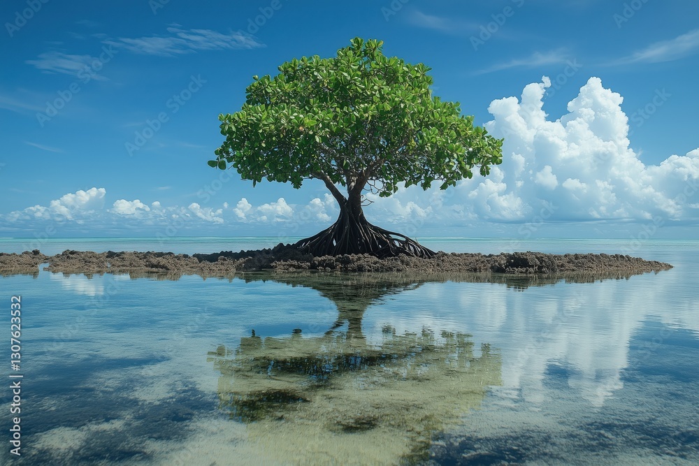 Fototapeta premium Tropical Tree on Island
