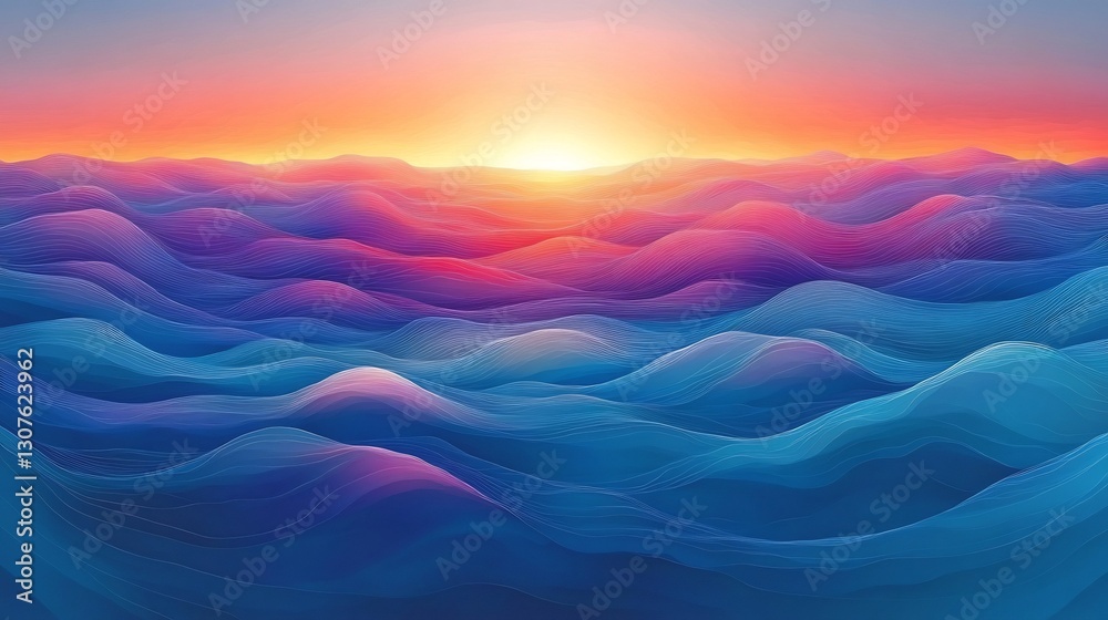 Vibrant sunset paints dreamy ocean cloudscape soft hues flow peacefully across surreal landscape. AI Generated Vibrant sunset paints dreamy ocean cloudscape soft hues flow peacefully across surreal landscape. AI Generated