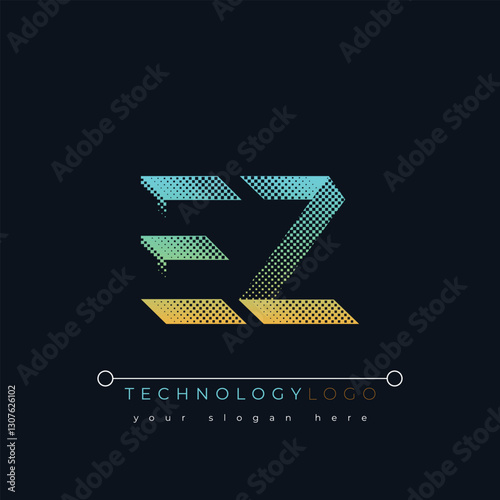 E and Z logo design. EZ abstract technology logo. This logo design is the process of creating a visual symbol that represents a brand, company, or individual.