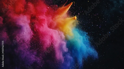 Vibrant Powder Explosion - Rainbow Dust Splash