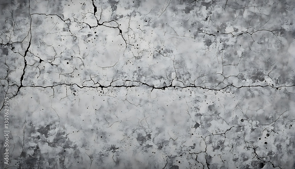Obraz premium Distressed Concrete Texture with Cracks and Gray Tones for Background