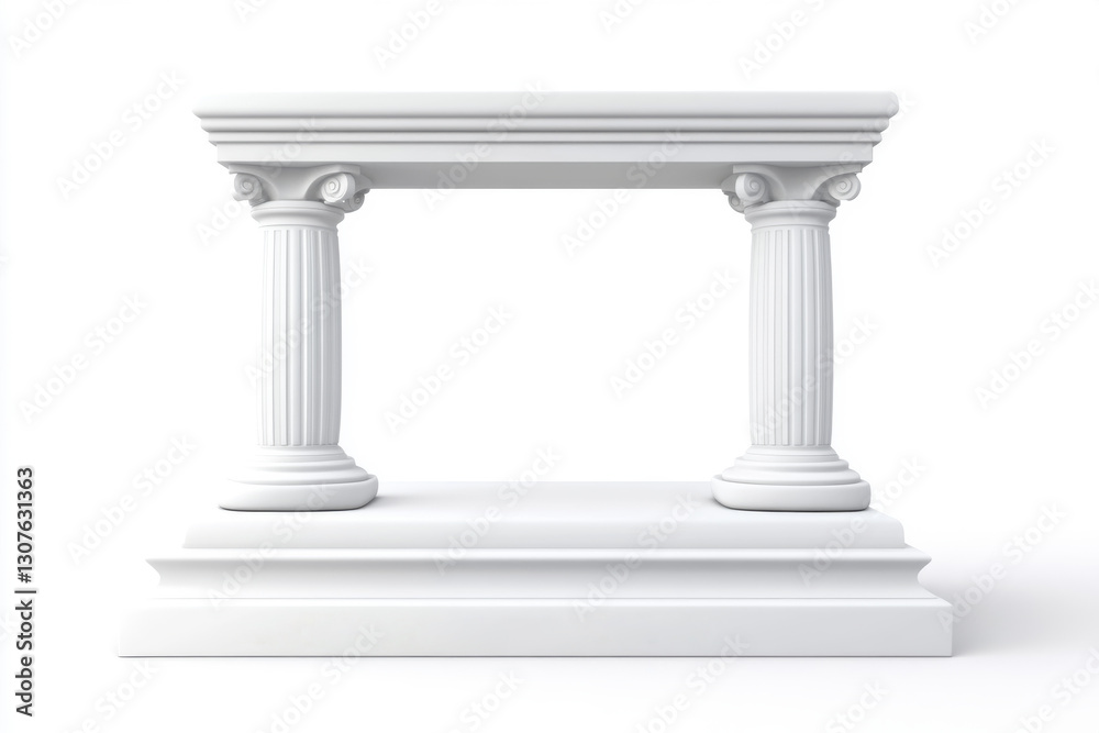 Fototapeta premium 3D white podium isolated on a white background for presentations and events