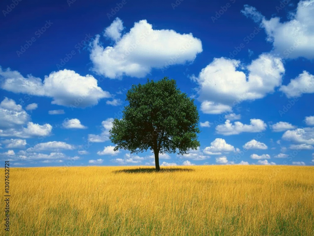Lone Tree in Tall Grass Field Lone Tree in Tall Grass Field