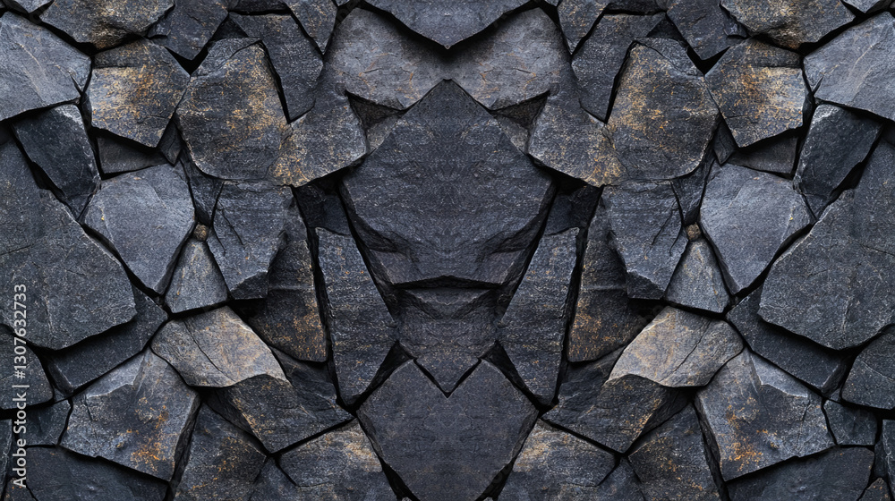 Fototapeta premium Close-up of dark slate stones with natural texture and patterns