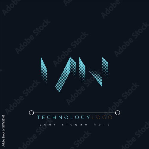 M and N logo design. MN abstract technology logo. This logo design is the process of creating a visual symbol that represents a brand, company, or individual.