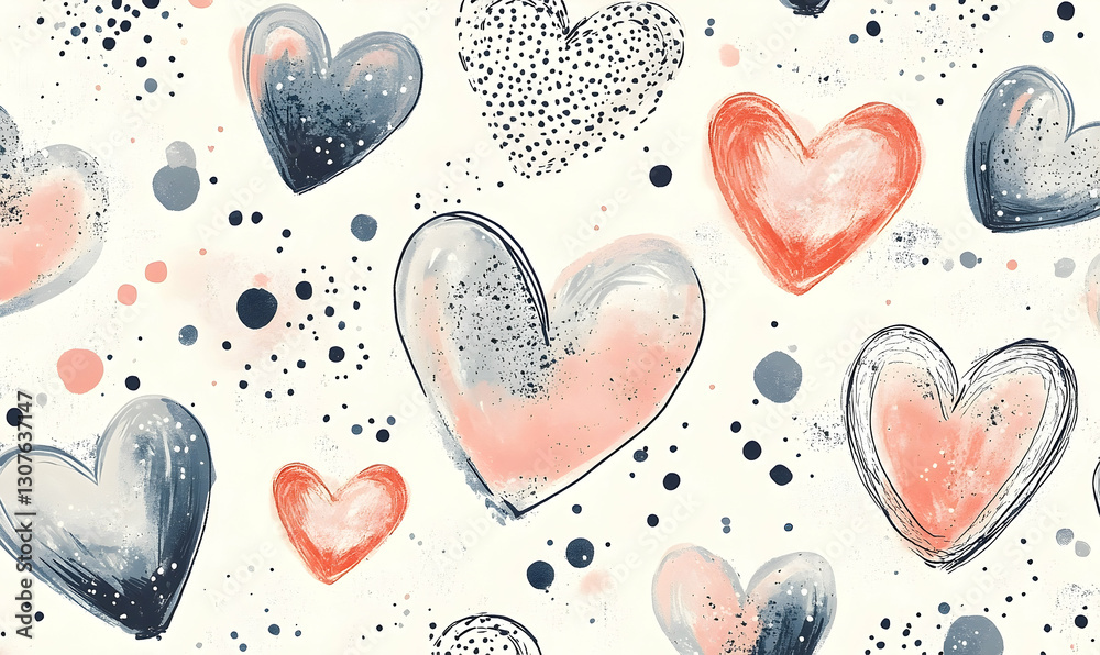 Abstract Hearts Pattern Background