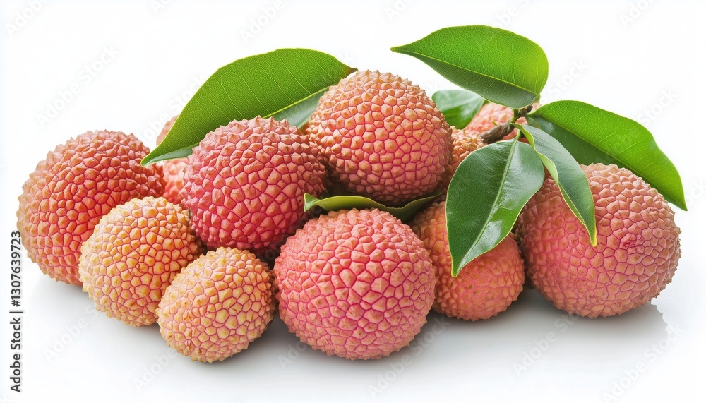 White Background With A Single Litchi Fruit Centered. The Contrast Between The Bright Red Litchi And The Stark White Background Is Striking. White Background With A Single Litchi Fruit Centered. The Contrast Between The Bright Red Litchi And The Stark White Background Is Striking.