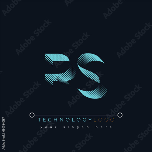 R and S logo design. RS abstract technology logo. This logo design is the process of creating a visual symbol that represents a brand, company, or individual.